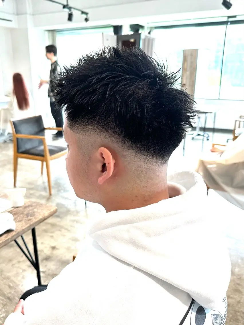 メンズ フェードカット メンズパーマ スキンフェード スパイキーショート カット 骨格補正施術/メンズ 専門美容師/YUYAのヘアスタイル