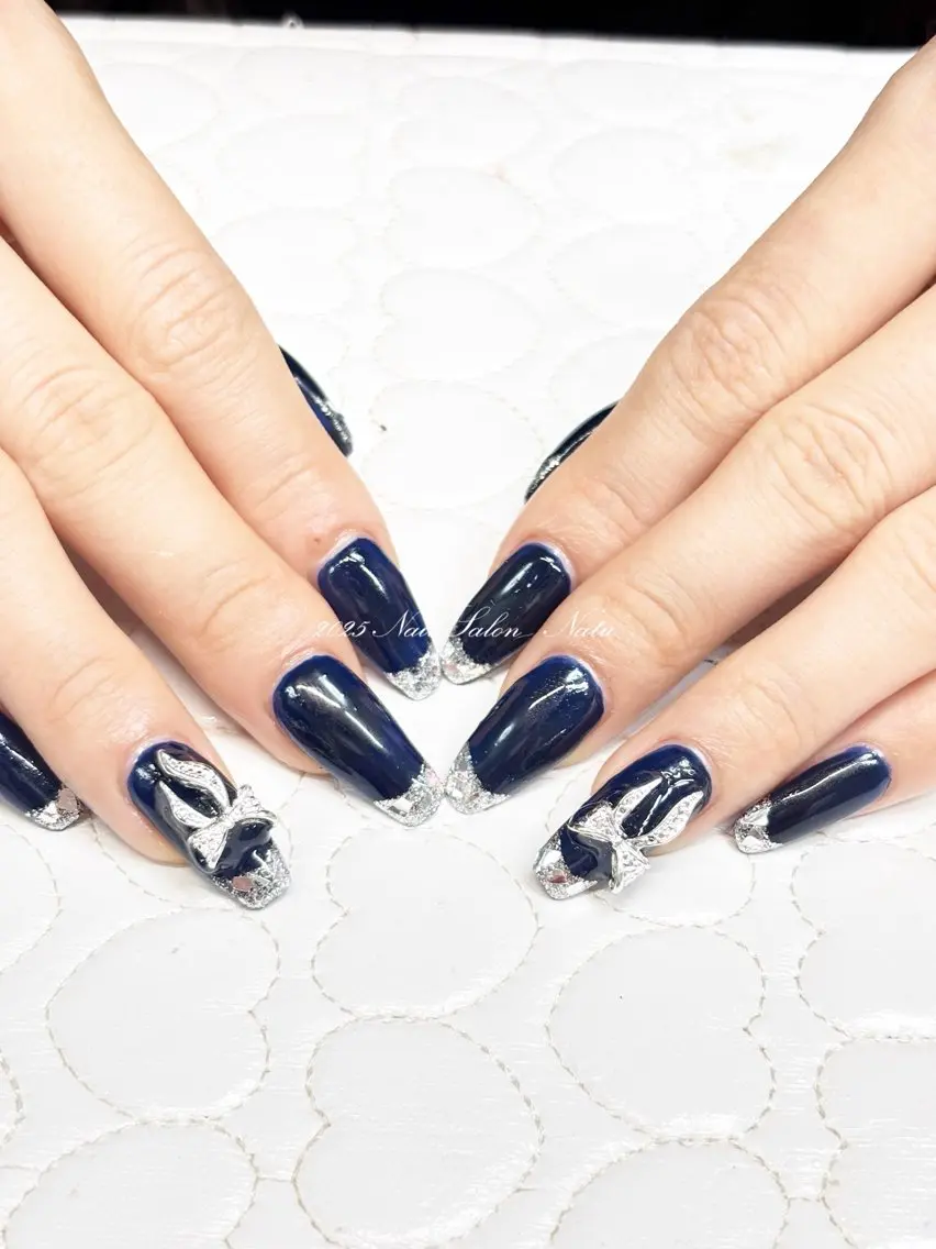 ネイル フレンチネイル ガラスフレンチ nailsalon Natuのネイルデザイン