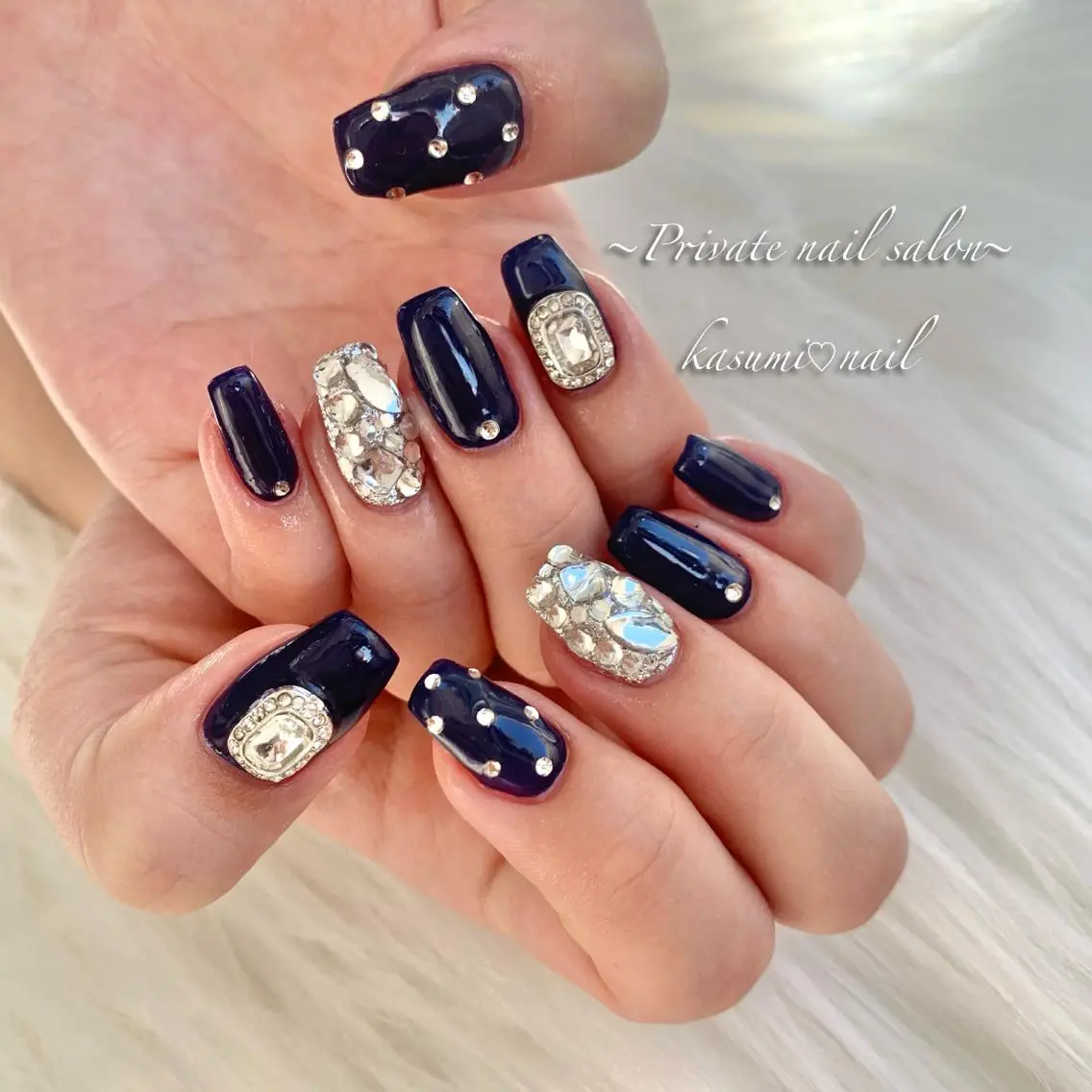 ネイル アートネイル ラメ(グリッター) マグネットネイル ミラーネイル 持ち込み KASUMI♡ Nailのネイルデザイン