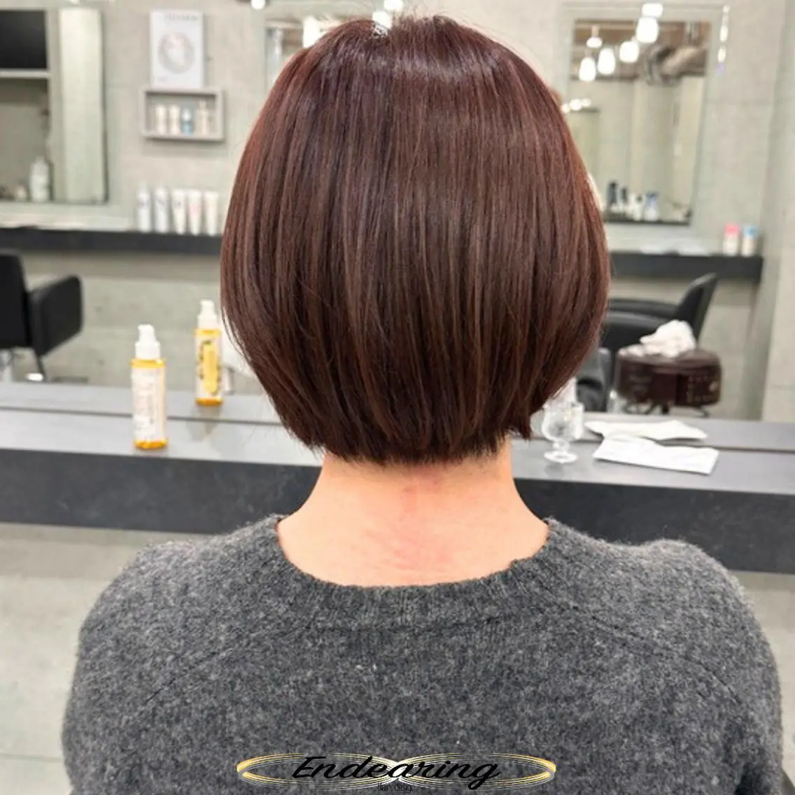 カラー ショートボブ 透明感カラー ラベンダーカラー ボブ カット ヘアカラー Endearing 銀座/レイヤーカットのヘアスタイル