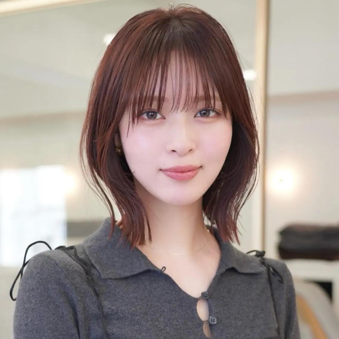 ミディアム カット ヘアカラー トリートメント ボブ／アンニュイ 🌷しだひめな🌷のヘアスタイル