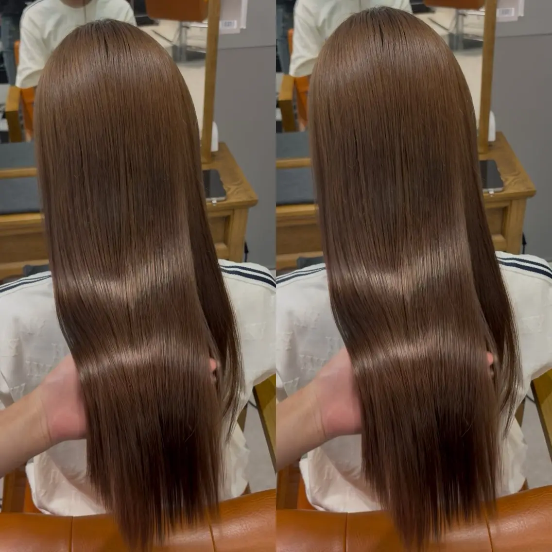 ロング カラー ブラウンカラー ヘアカラー トリートメント なんば、心斎橋🍓 ハイトーンnicoのヘアスタイル