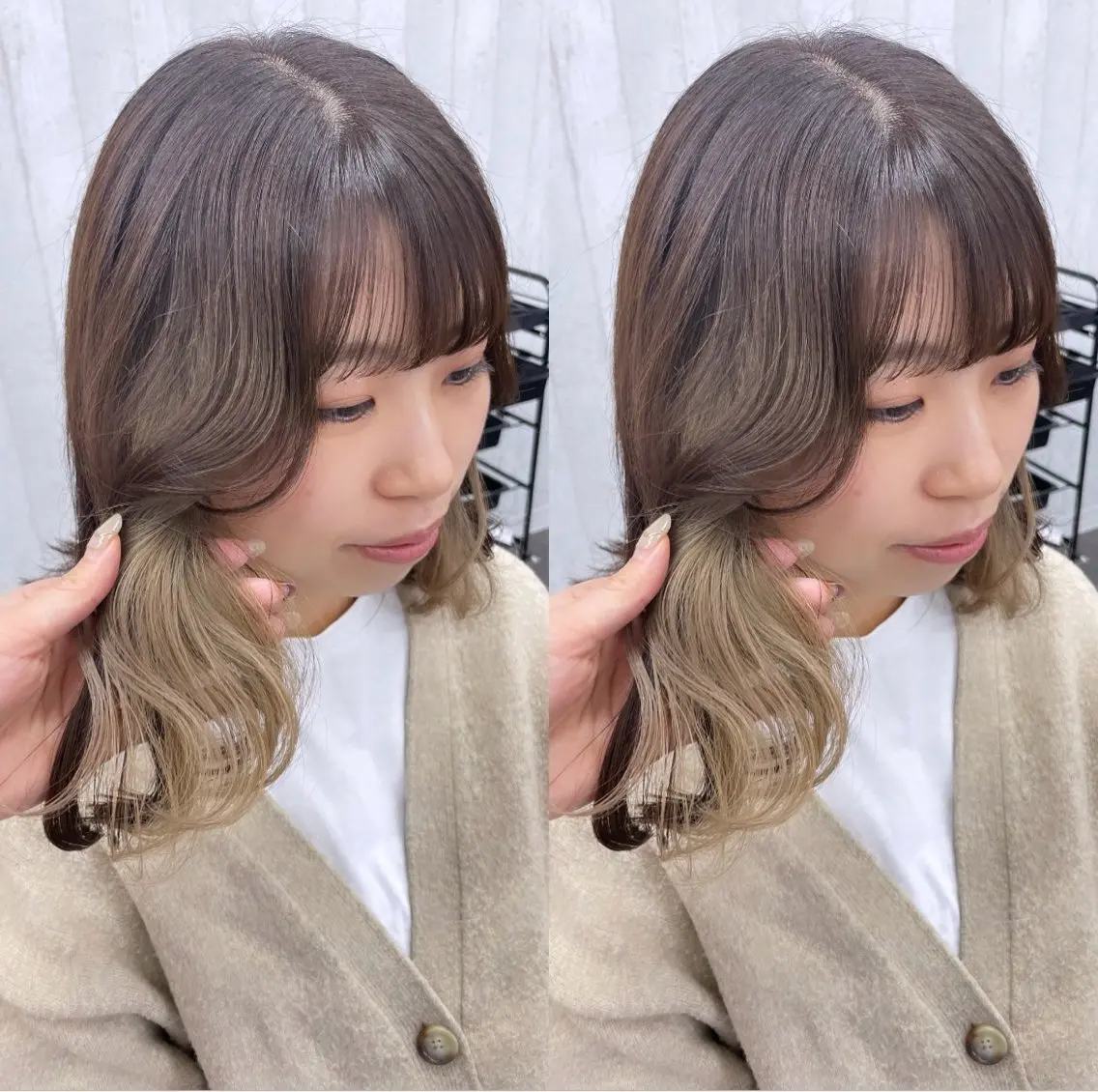ミディアム ヘアカラー MOMO KAのヘアスタイル