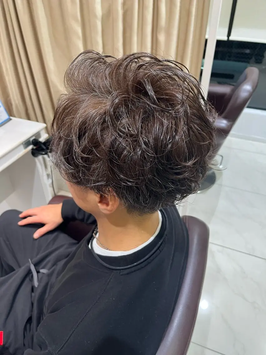 パーマ メンズ カット パーマ 佐々木 拓海のヘアスタイル