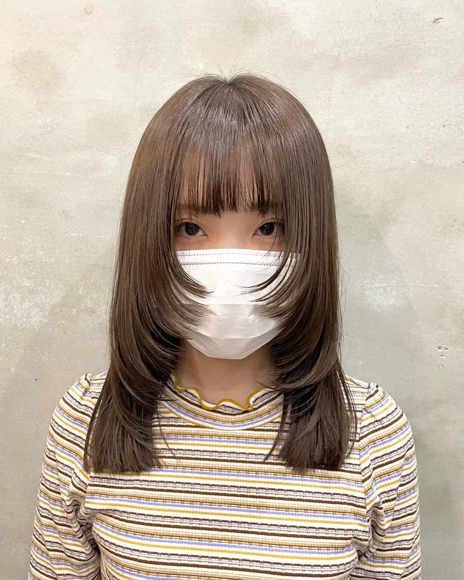 セミロング カラー ヘアアレンジ カット ヘアカラー トリートメント 【ピンク/韓国ヘア/ ヘアセット】亜海のヘアスタイル