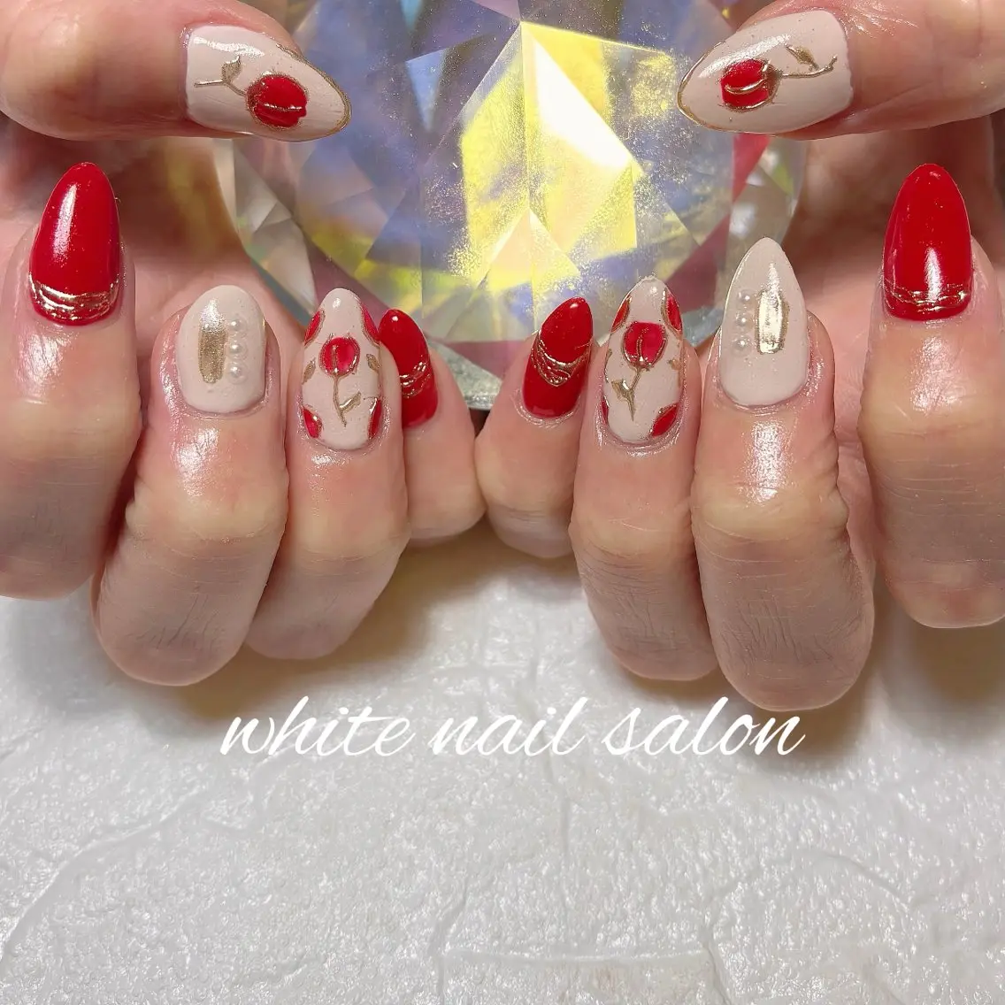ネイル フットネイル ラメ(グリッター) ハンドネイル white nail salonのネイルデザイン