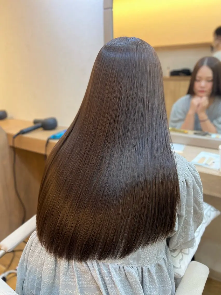 ロング 髪質改善 縮毛矯正 酸性ストレート 神戸ボブ✂️ ioe三宮/田 伸佳のヘアスタイル