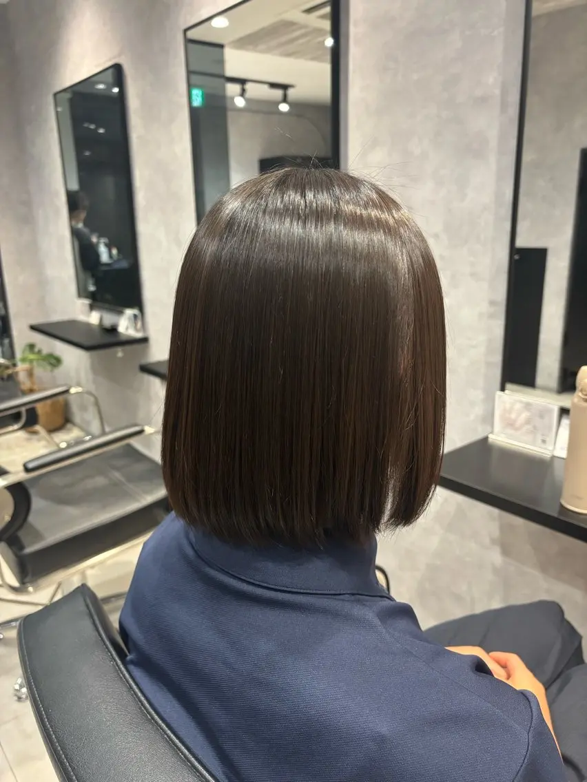 ミディアム 縮毛矯正 長橋 ももかのヘアスタイル