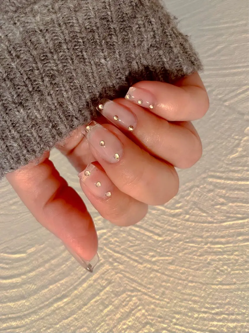 ネイル クリアネイル 長さ出し スカルプネイル シンプルネイル nine.🦋 YUKOのネイルデザイン