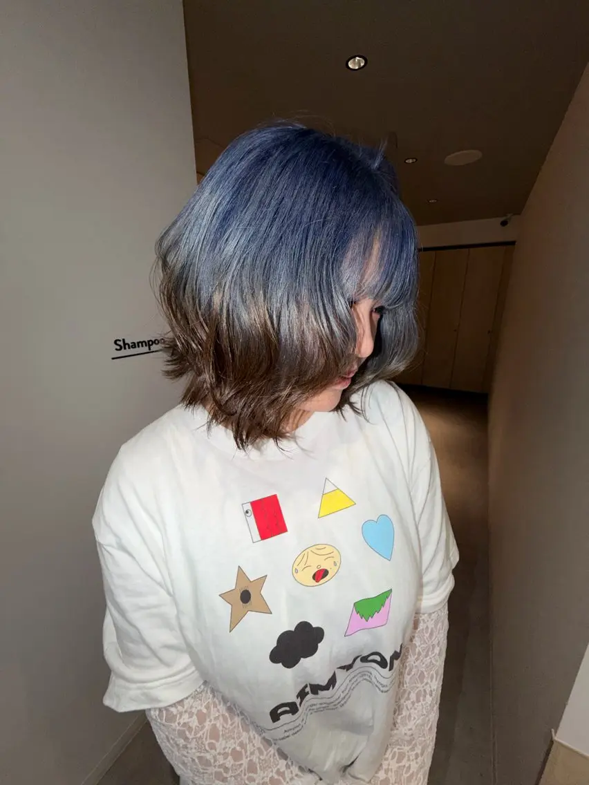 ミディアム カラー ヘアカラー 岡山ハイトーン・ ルーツカラー/こもものヘアスタイル