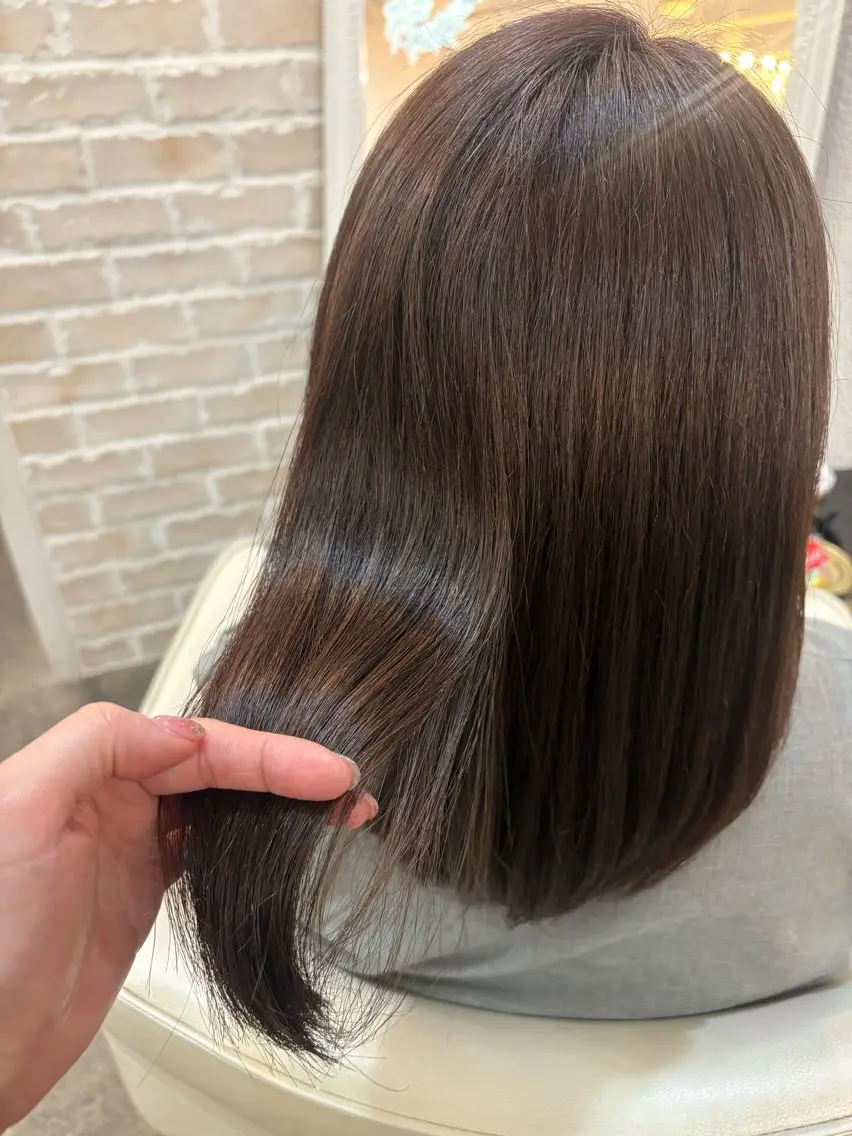 ミディアム カラー ブラウンカラー 髪質改善 トリートメント カット ヘアカラー トリートメント 木津奈保子💚 ✨髪質改善のヘアスタイル