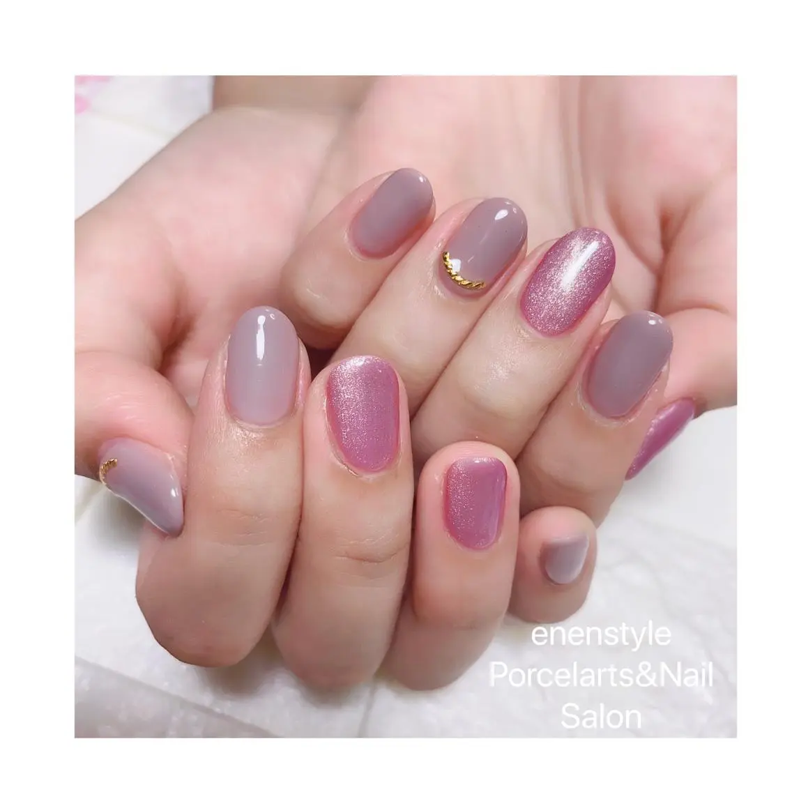ミディアム ネイル ハンドネイル 🐾enen style 🐾のネイルデザイン