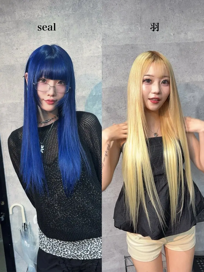 カラー カット ヘアカラー エクステ×ブリーチ× 推しカラー🌟Kのヘアスタイル