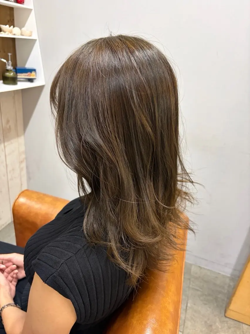 ミディアム アッシュ アッシュブラウン Risa 💛のヘアスタイル