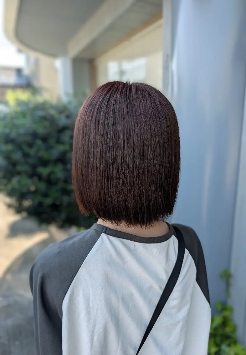 ショート カラー ブラウンカラー ラベンダーカラー ショートヘア ヘアカラー 齊藤 舞風のヘアスタイル