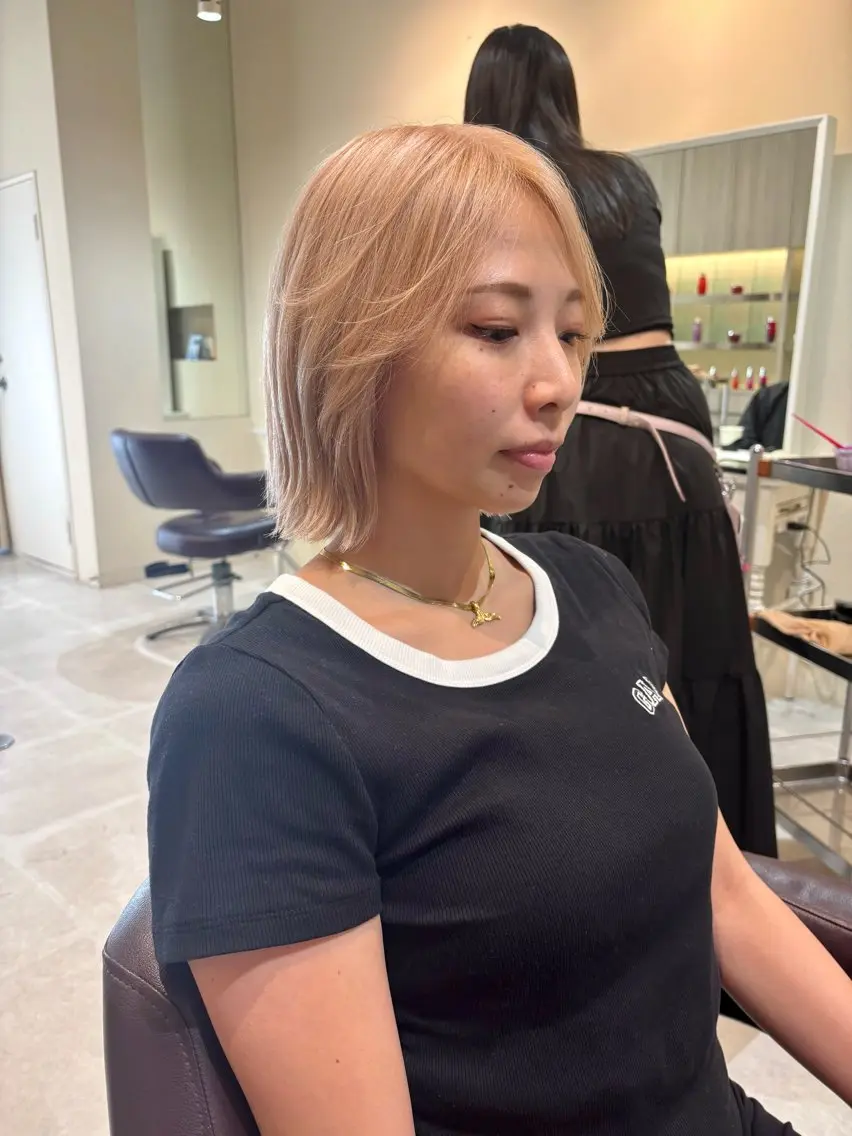 ショート カラー ベージュカラー ピンクカラー ピンクベージュ CAMUE代表 Masaのヘアスタイル