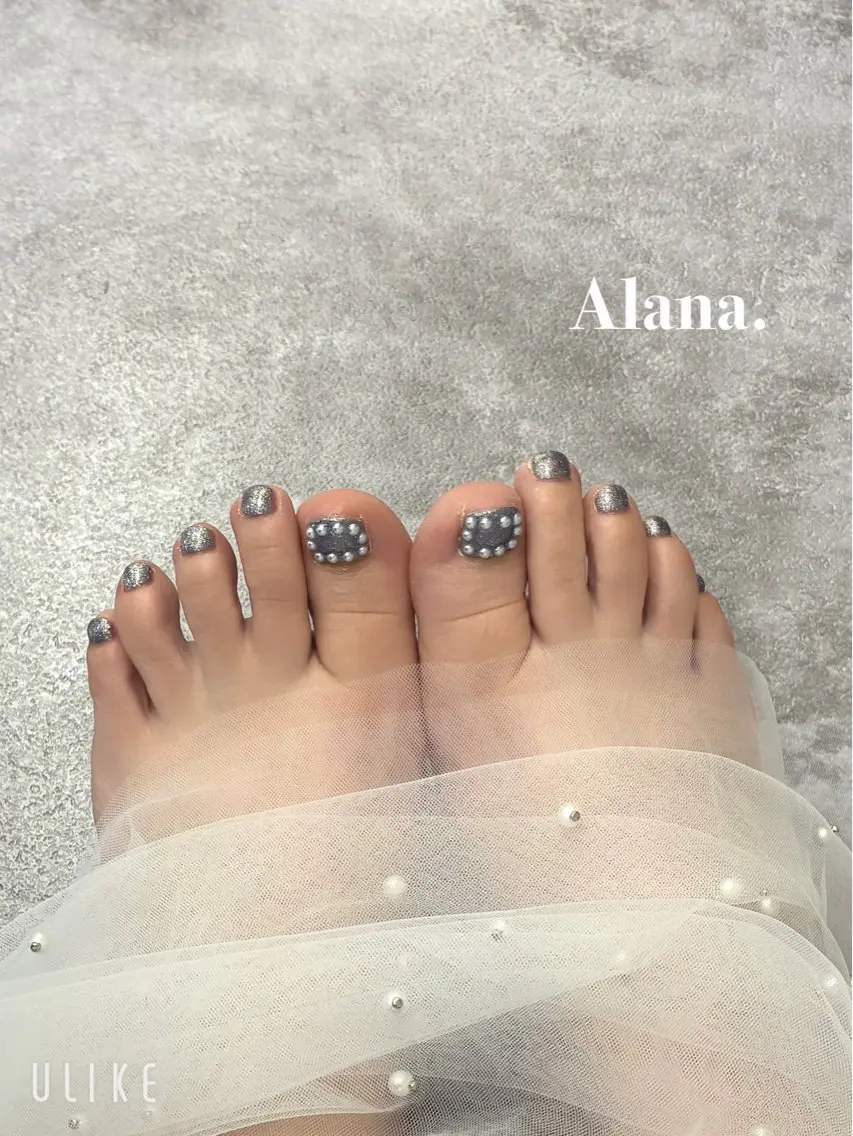 ネイル ブルー フットネイル --Alana.-- yukiのネイルデザイン