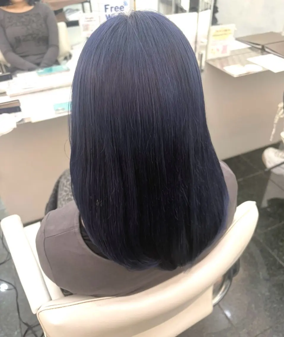 カラー ブルーカラー ブルーバイオレット ダブルカラー バイオレットカラー ヘアカラー ガーリー×韓国🎀 ⟡.·天野結良⟡.·のヘアスタイル