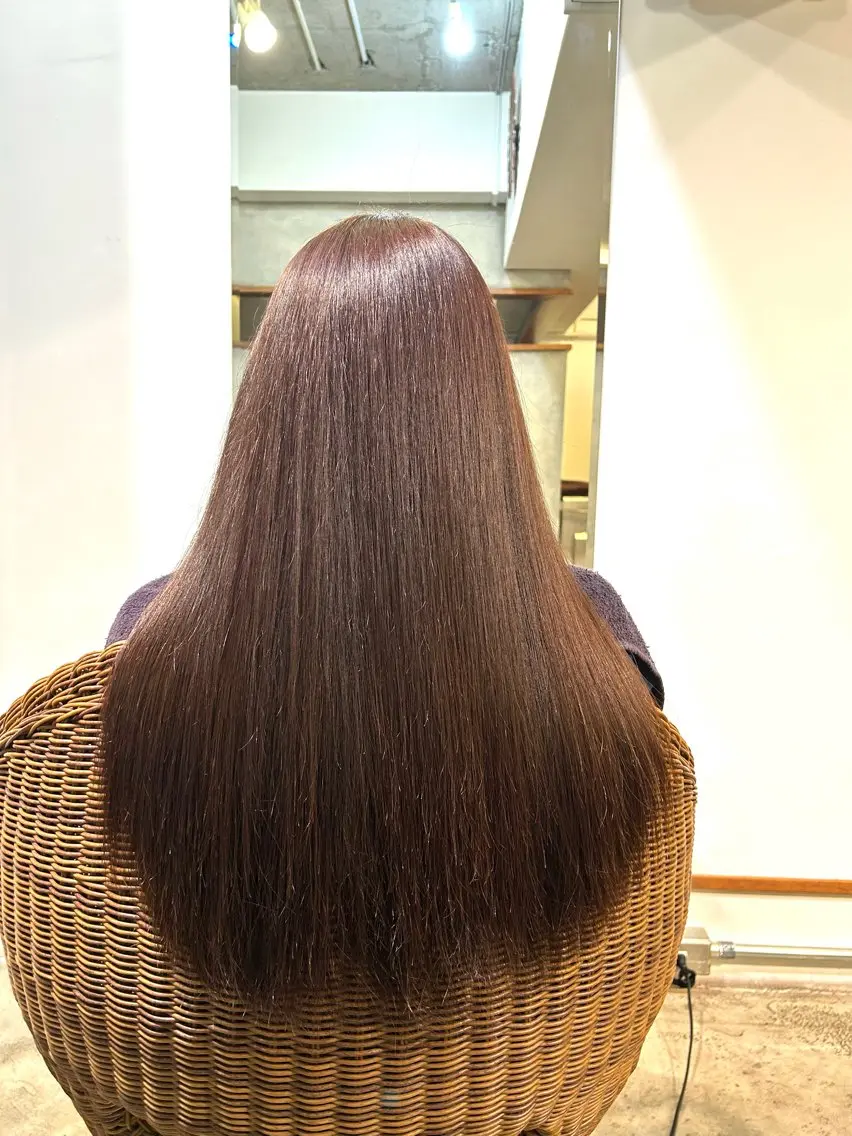 ロング カラー 縮毛矯正 ヘアカラー 田辺 優志のヘアスタイル