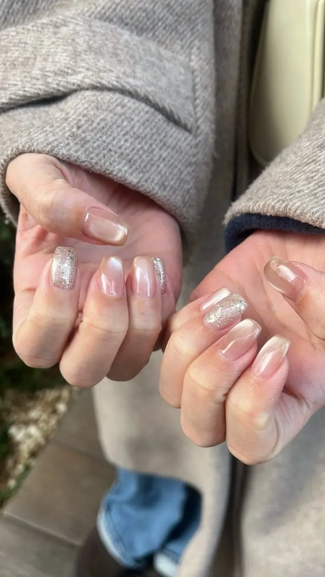 ネイル フラッシュネイル マグネットネイル ニュアンスネイル シンプルネイル バレンタイン SAKU nail 作島茜のネイルデザイン