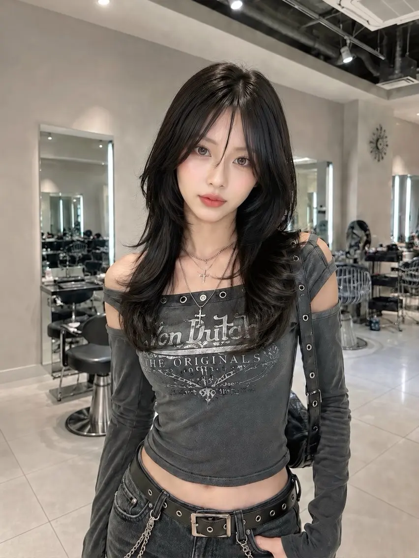セミロング カラー カット ヘアカラー トリートメント 髪質改善ストレート 韓国風レイヤー池袋のヘアスタイル