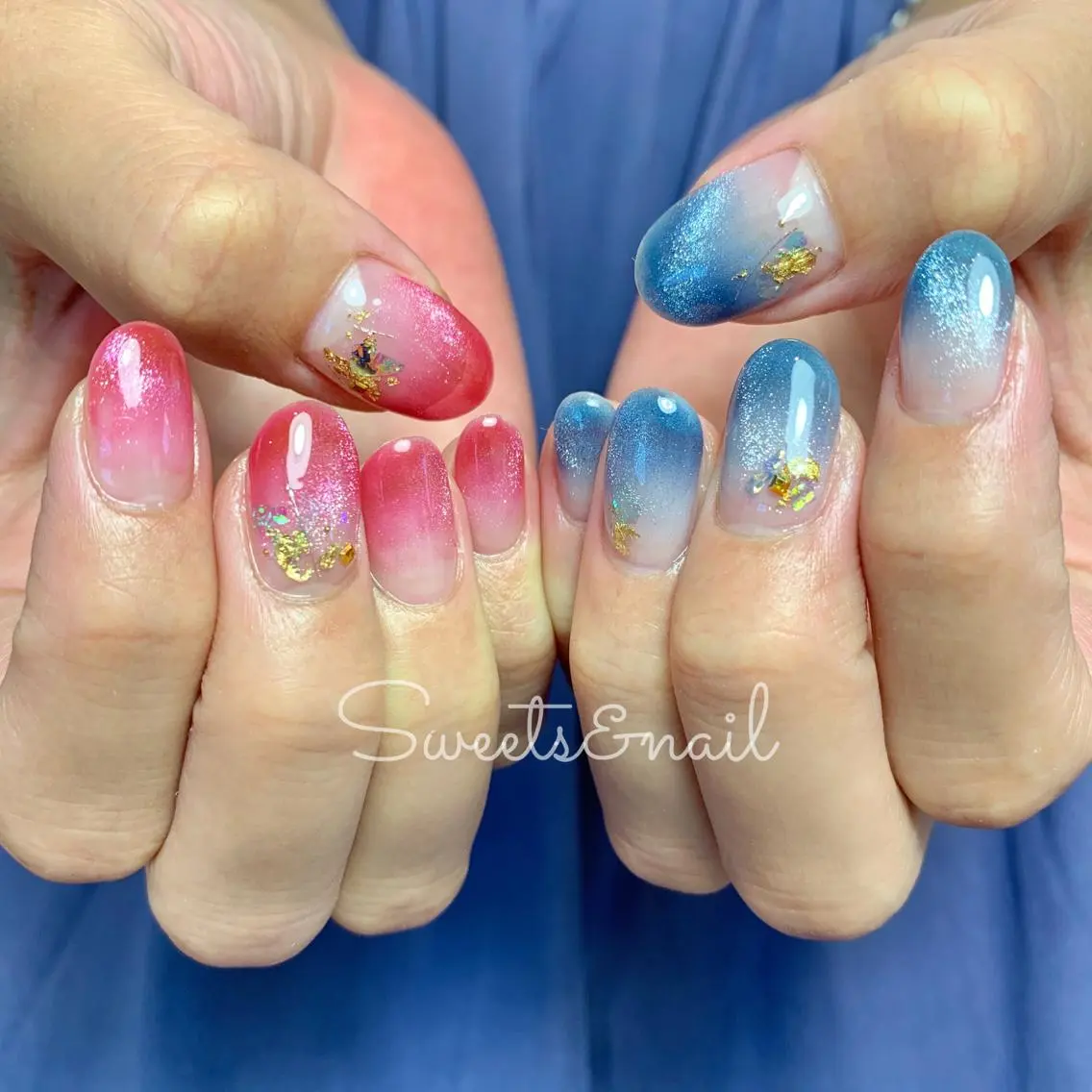 ネイル グラデーション マグネットネイル Sweets& nail みなこのネイルデザイン