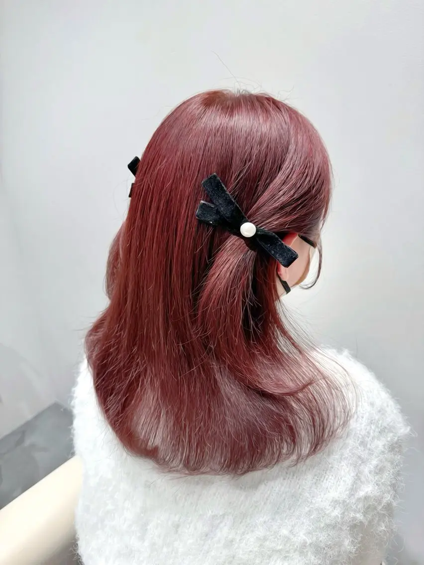 セミロング カラー ヘアカラー トリートメント ヘッドスパ ヘアセット 韓国ヘア/レイヤー/ 顔まわり/りょーとのヘアスタイル