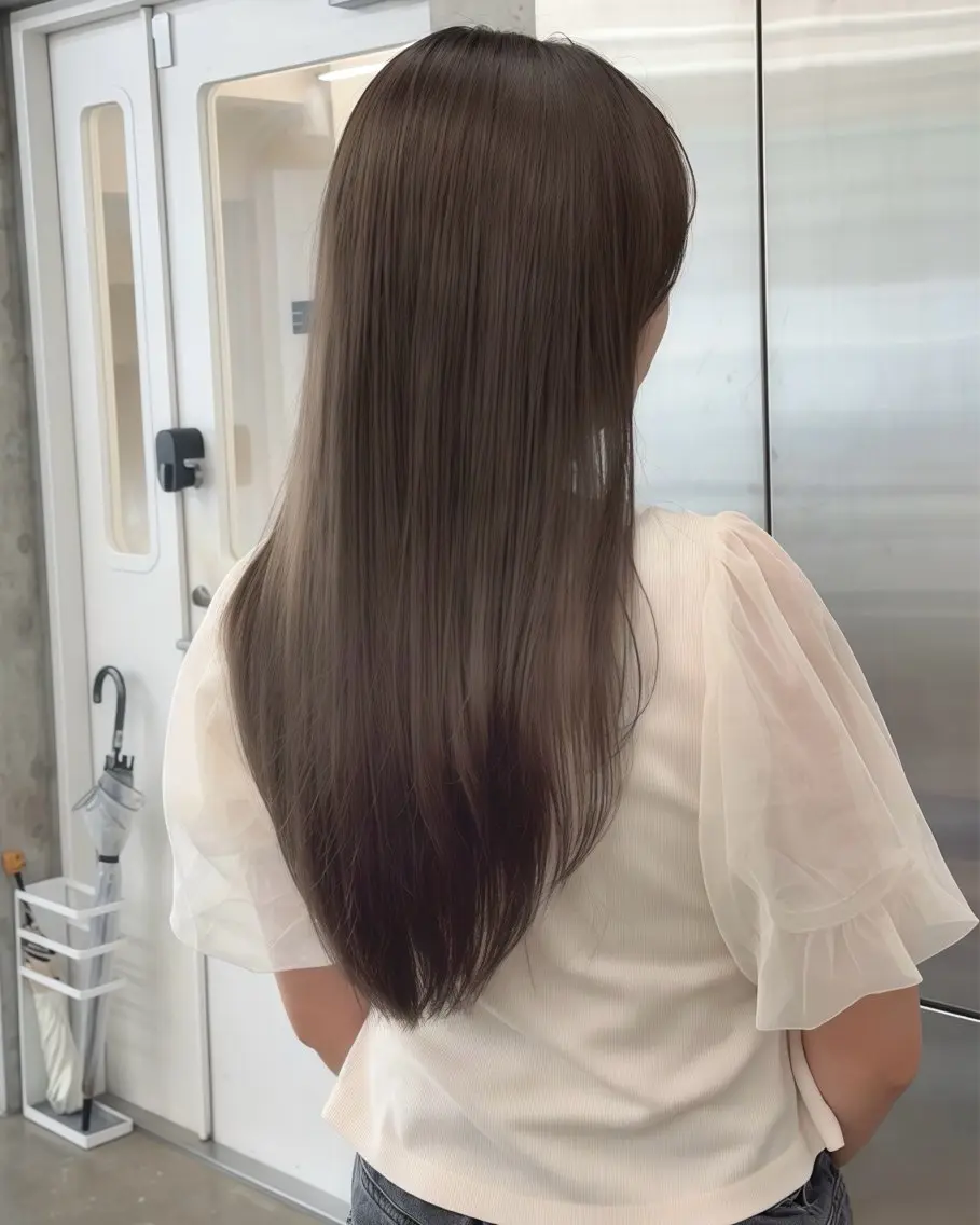 ロング カラー 透明感カラー グレージュ カット ヘアカラー トリートメント 高橋大樹/グレー ジュ/ブリーチなしのヘアスタイル