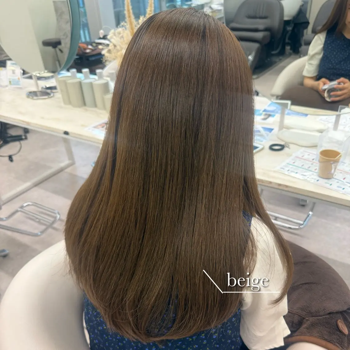 ロング カラー ベージュカラー 透明感カラー ミルクティーベージュ カット ヘアカラー トリートメント 美髪矯正/ベージュ カラー🧸綾里のヘアスタイル
