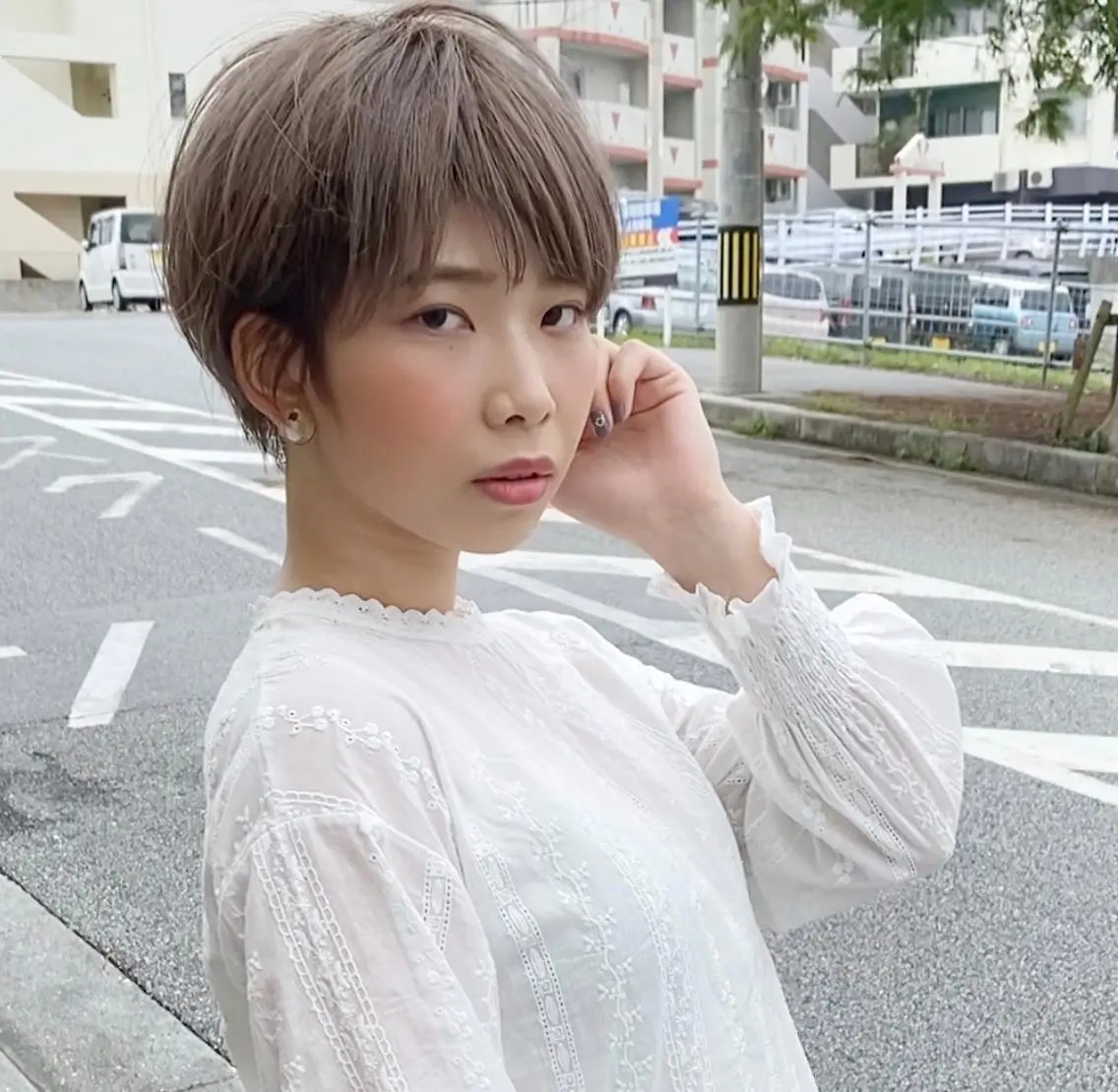 ショート カラー イルミナカラー カット ヘアカラー grand juteのヘアスタイル