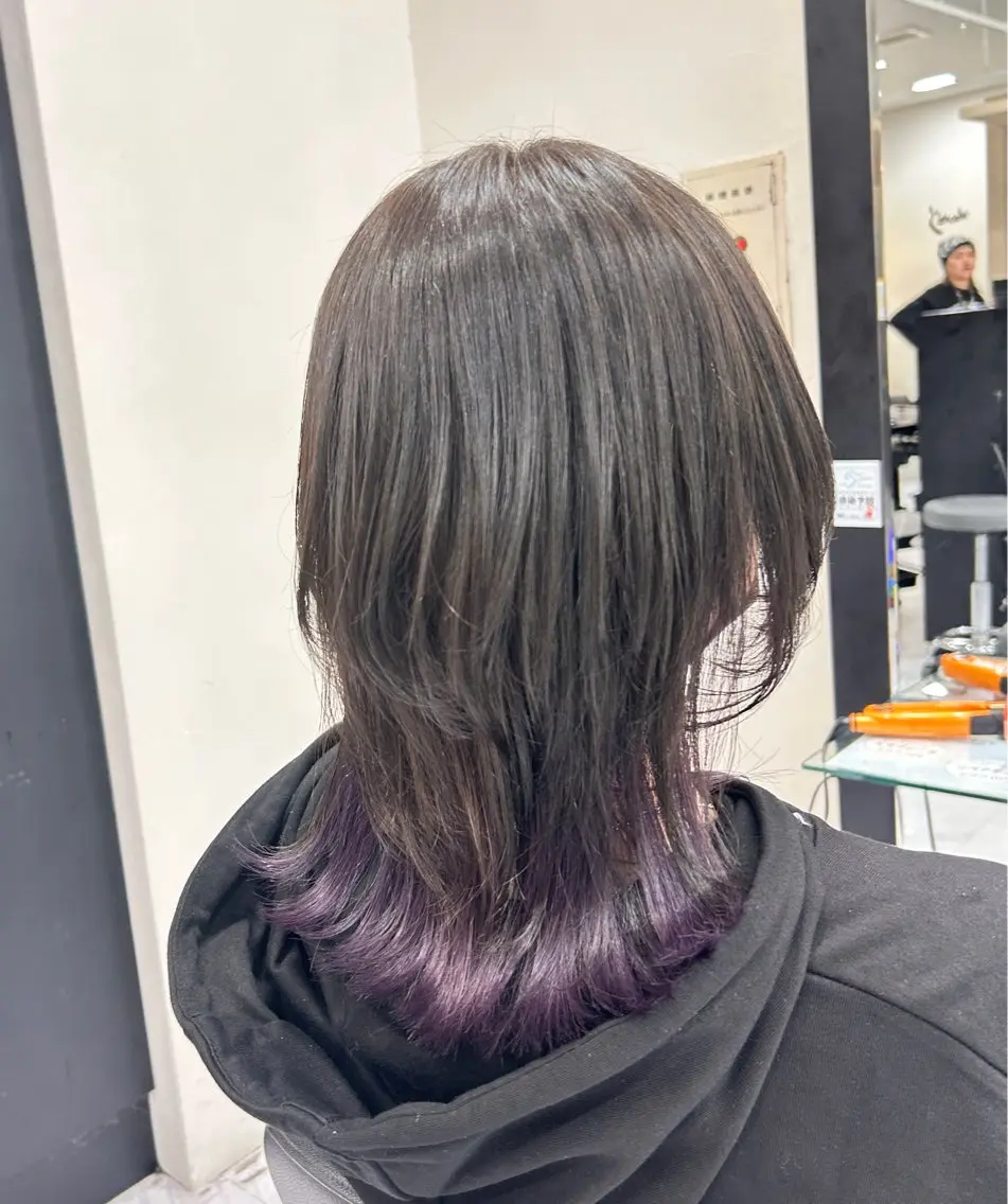 ミディアム パープルカラー ウルフカット 🍊小川実里🍊 /カラーレイヤーのヘアスタイル