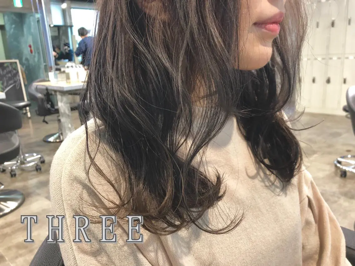ミディアム カラー パーマ ベージュカラー ブリーチ 透明感カラー kenta GATTACAのヘアスタイル