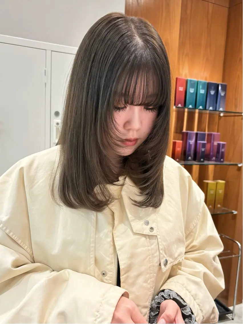 ミディアム カット ヘアカラー トリートメント ボブ/透明感カラー/ 似合わせ🌿高田知那のヘアスタイル