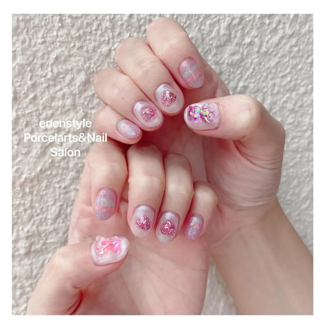ミディアム ネイル ハンドネイル 🐾enen style 🐾のネイルデザイン