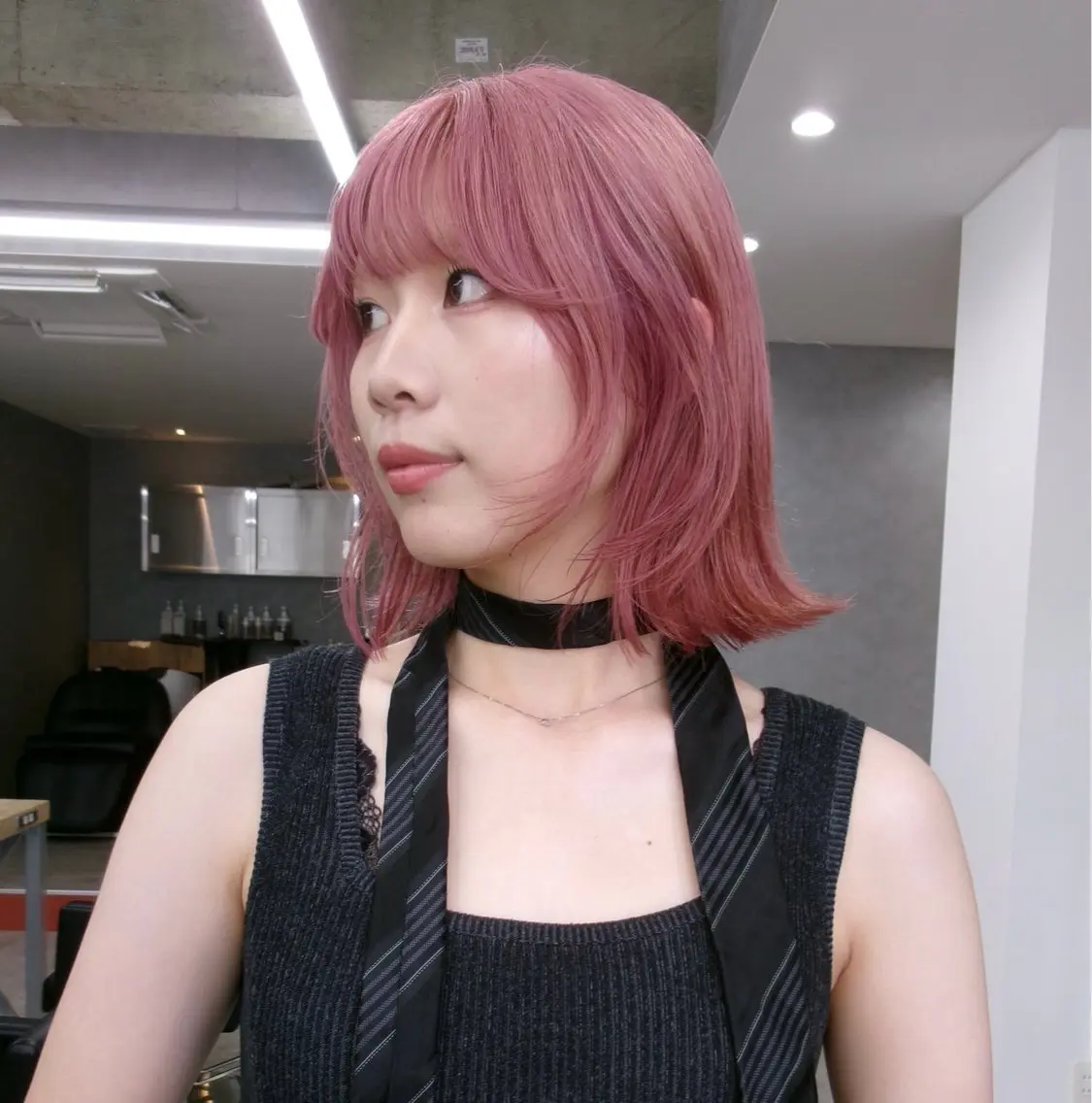 ショート カラー ピンクカラー ヘアカラー カットモデル yumekaのヘアスタイル