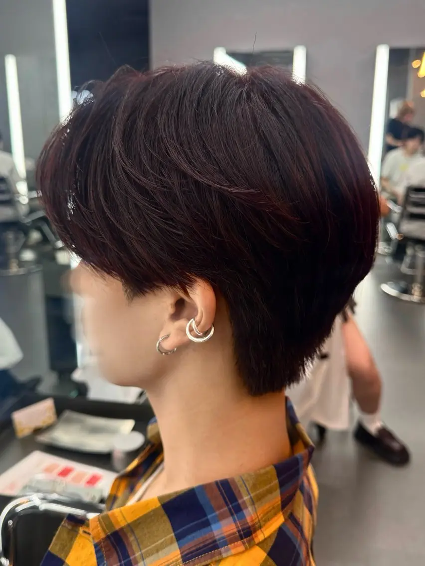 カラー メンズ メンズブリーチ センターパート ダウンパーマ カルマパーマ メンズ韓国風 カット ヘアカラー トリートメント Ayuki /福岡/メンズカットのヘアスタイル