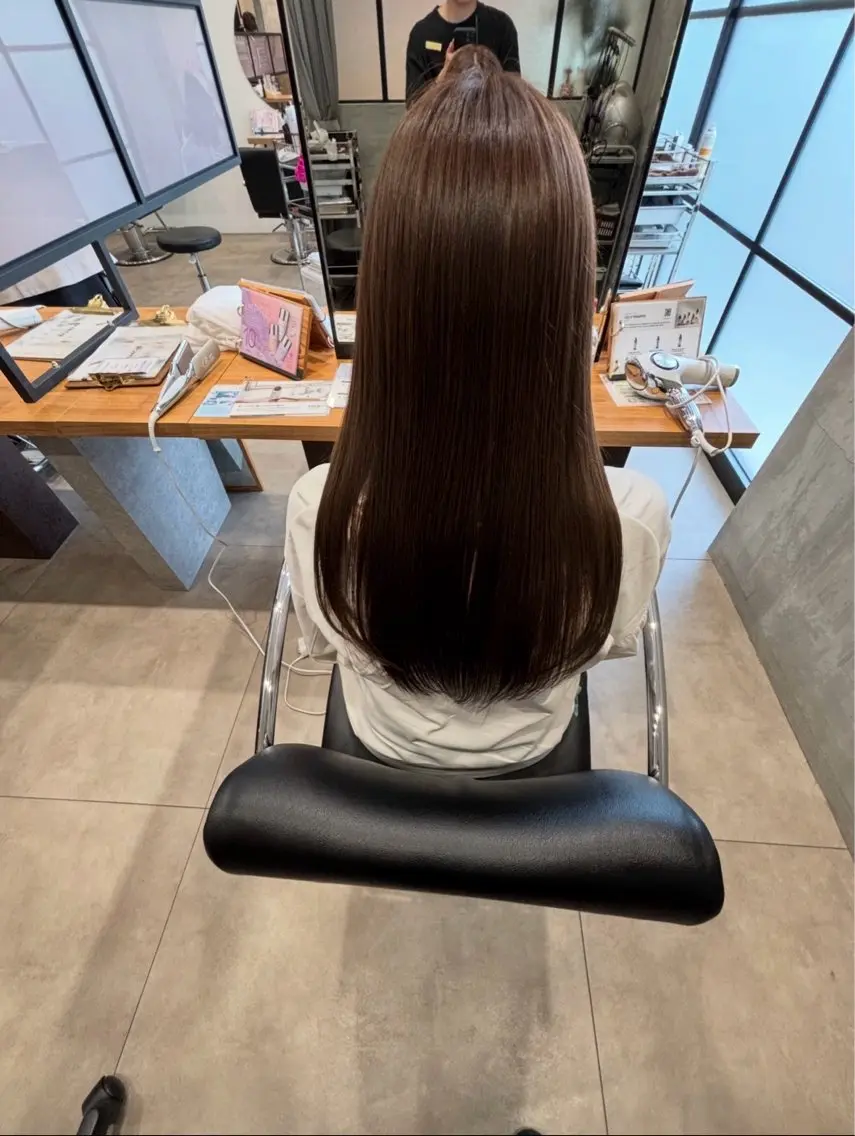 ロング カット 縮毛矯正 馬場 一輝のヘアスタイル