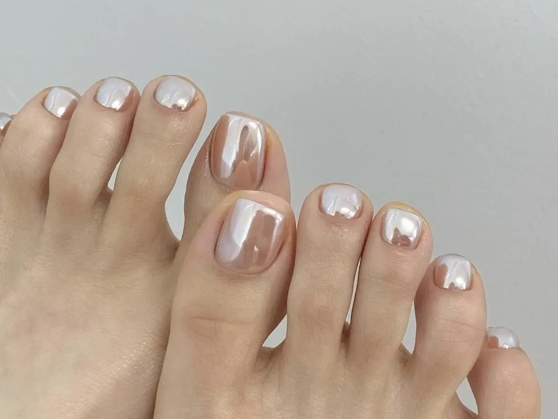 オフ有り🩵フットワンカラーネイルの写真