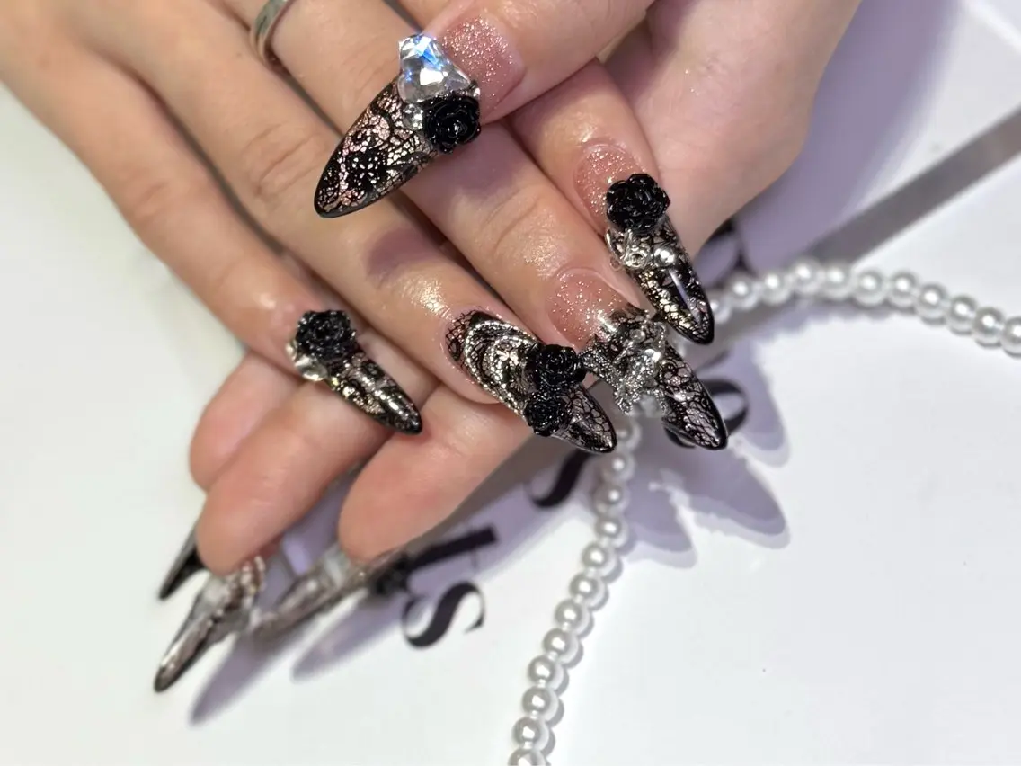 ネイル レース ハンドネイル Mnailsalon フィルイン対応サロンのネイルデザイン