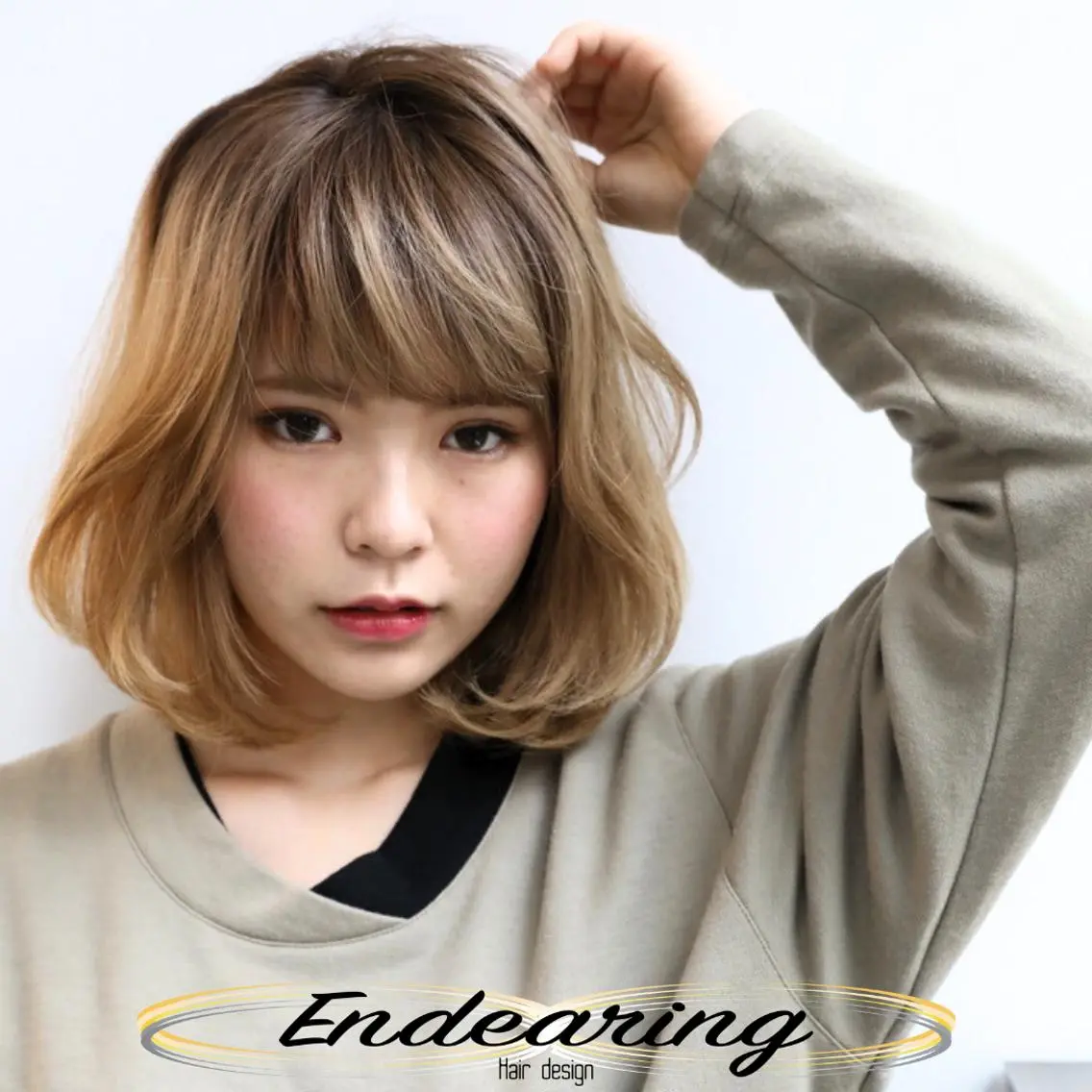 カラー ベージュカラー ブリーチ ヘアカラー Endearing 銀座/レイヤーカットのヘアスタイル