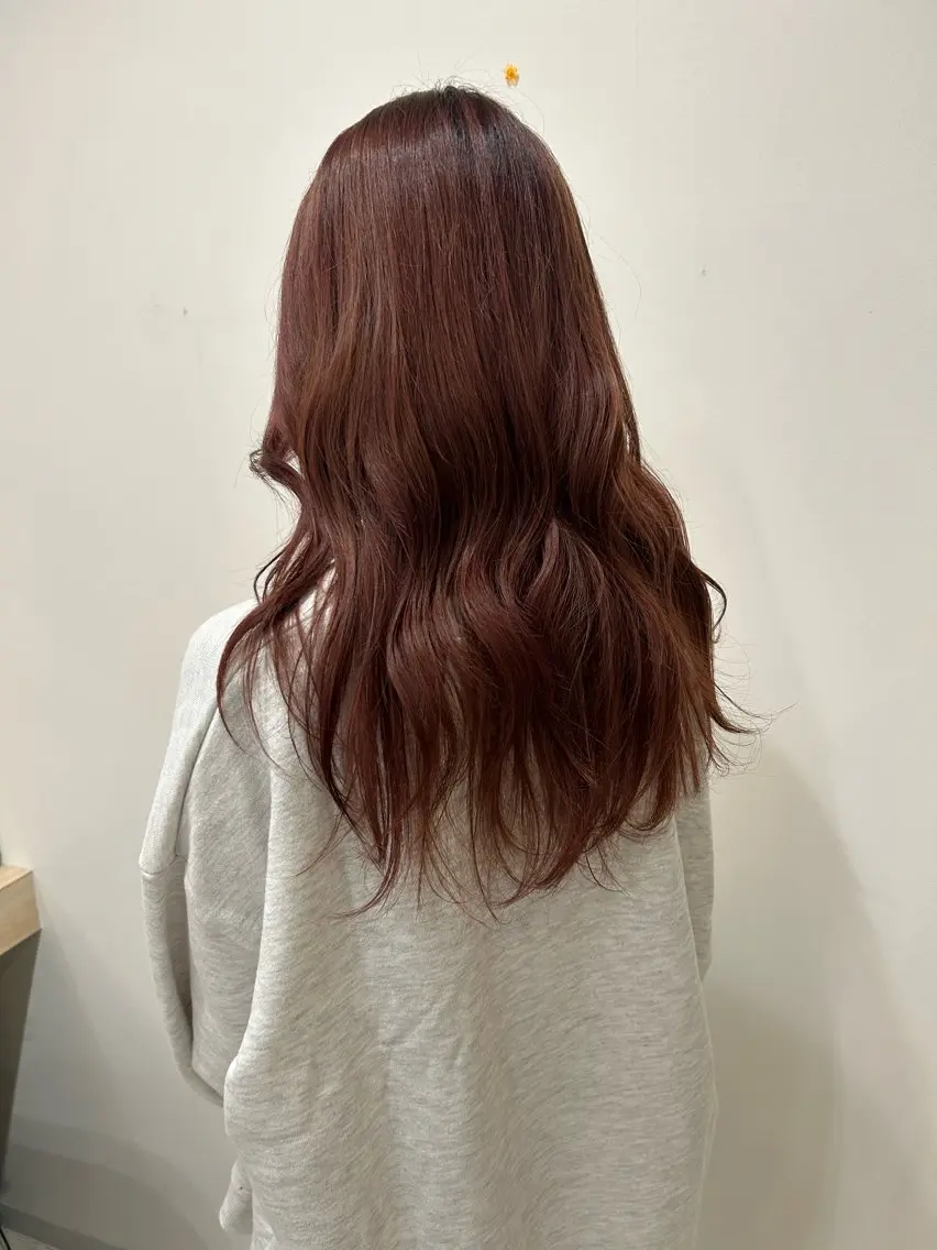 ロング ピンクブラウン 北崎 花のヘアスタイル