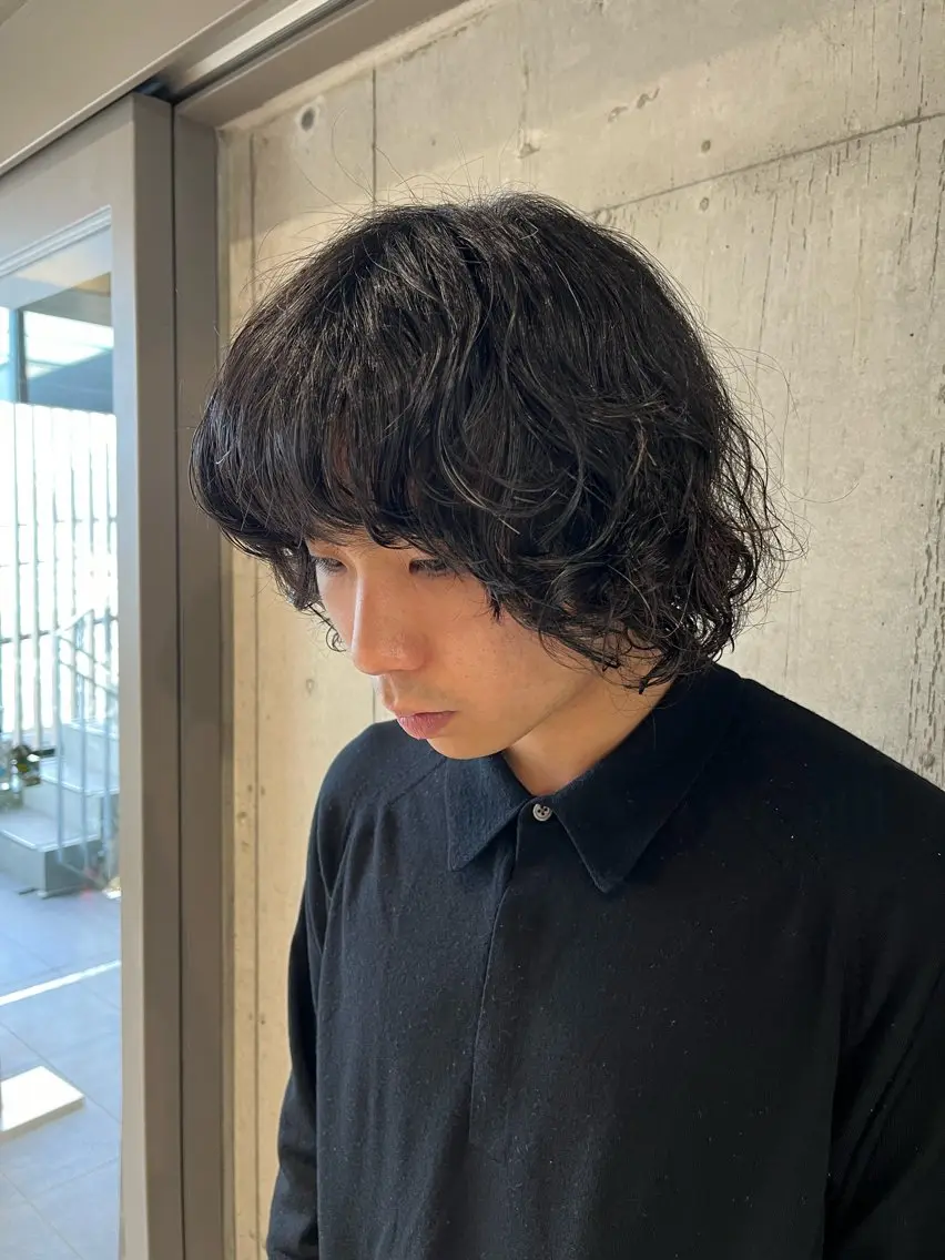パーマ メンズ カット パーマ トリートメント 垢抜けボブ×透明 感カラーリクト💥のヘアスタイル