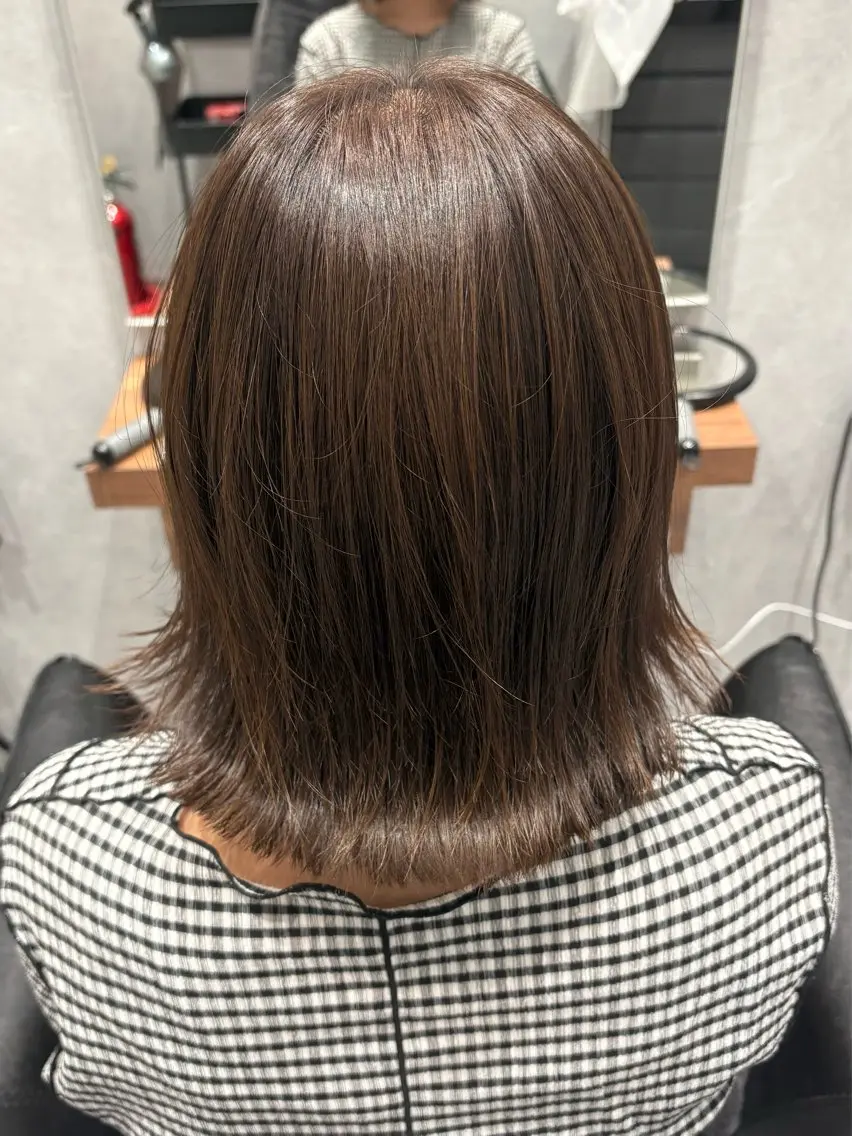 ショート ボブ 外ハネヘア 髙田 千華 髪質改善ストレートのヘアスタイル