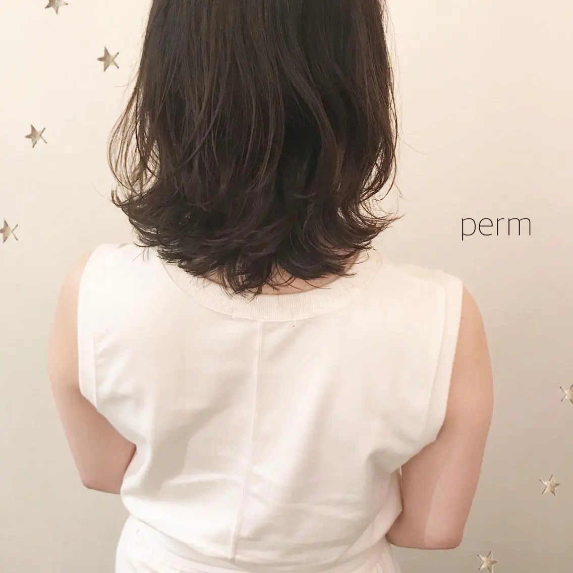 ミディアム パーマ 市川 千夏のヘアスタイル