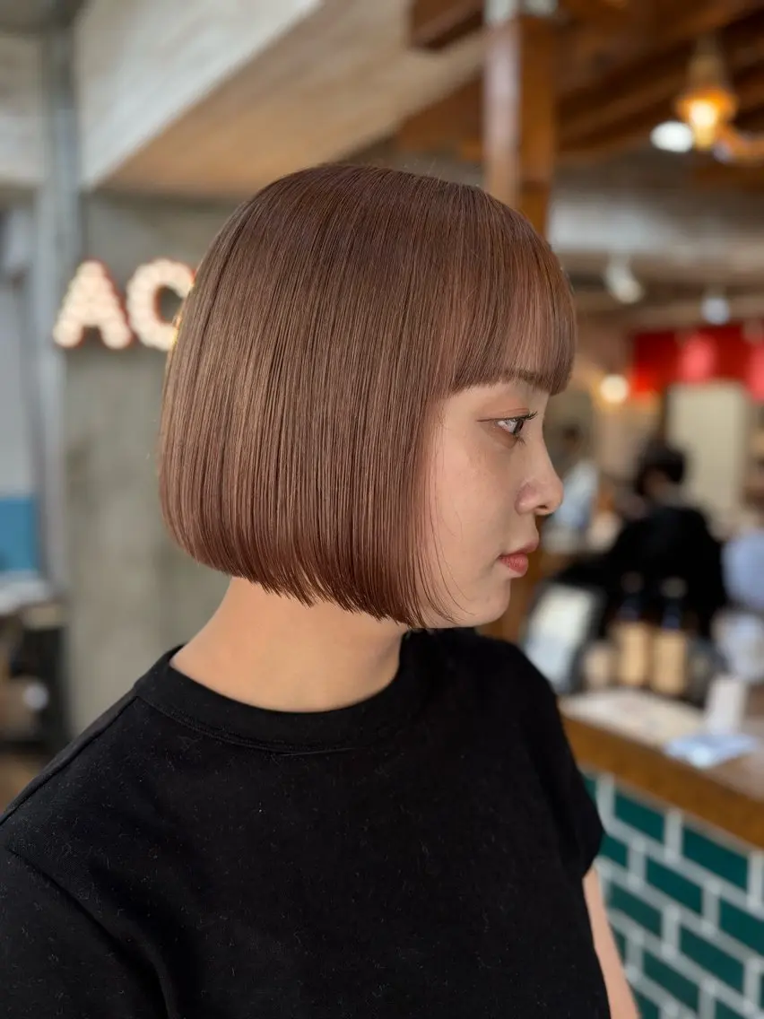 ミディアム ヘアカラー ♥️ボブ/ブリーチ なしカラー/mahoのヘアスタイル