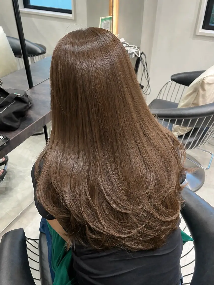 ロング カラー 透明感カラー ヘアカラー トリートメント ヘッドスパ ヘアセット うる艶カラー/ 縮毛矯正/nao💙のヘアスタイル