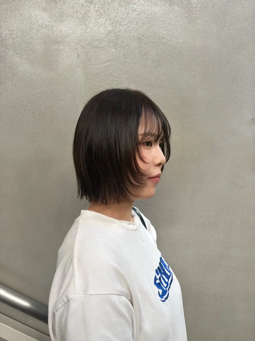 ショート カラー ボブレイヤー ブラウンカラー マロンブラウン ボブ レイヤーカット カット ヘアカラー ケイナ/理想 ×似合わせのヘアスタイル