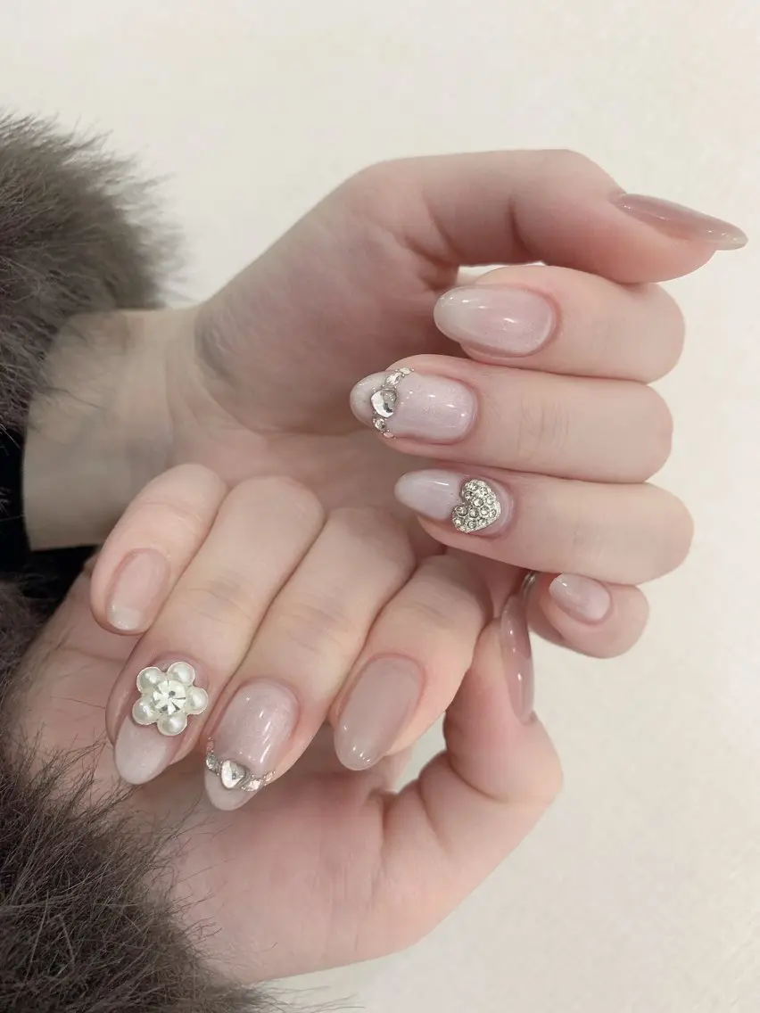 ネイル 韓国ネイル マグネットネイル 春ネイル ワンホンネイル ハンドネイル Rainbow Nailのネイルデザイン