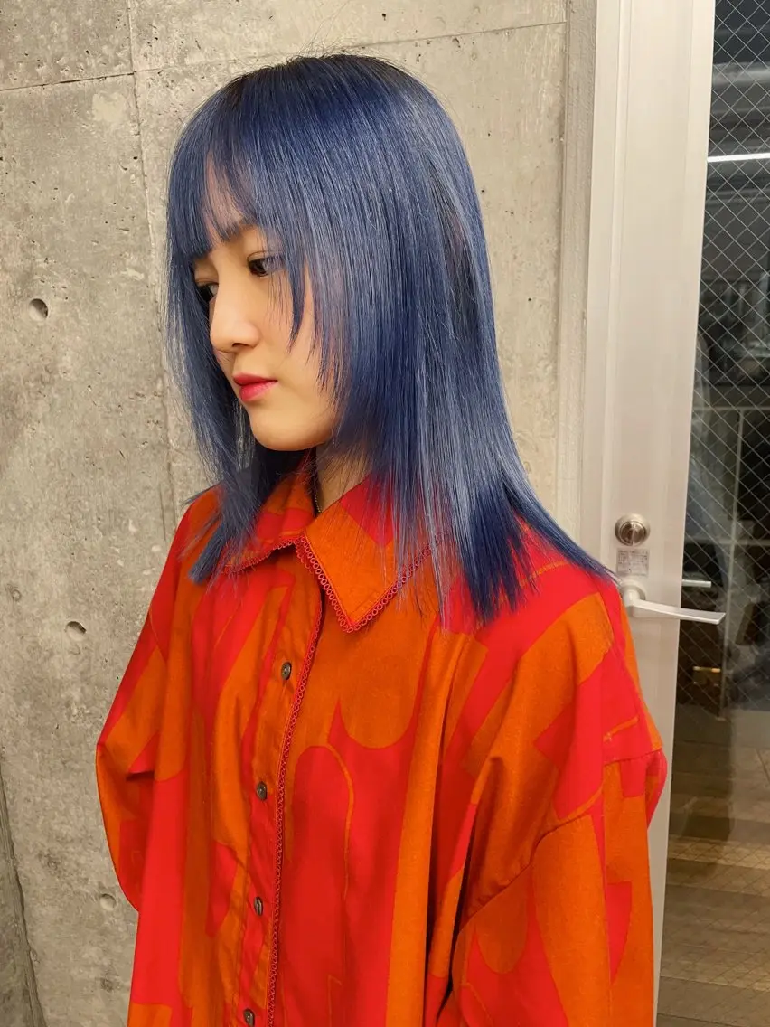 ミディアム カラー ブルーカラー カット ヘアカラー トリートメント ヘアセット センスをお届けします 大谷将生infpのヘアスタイル