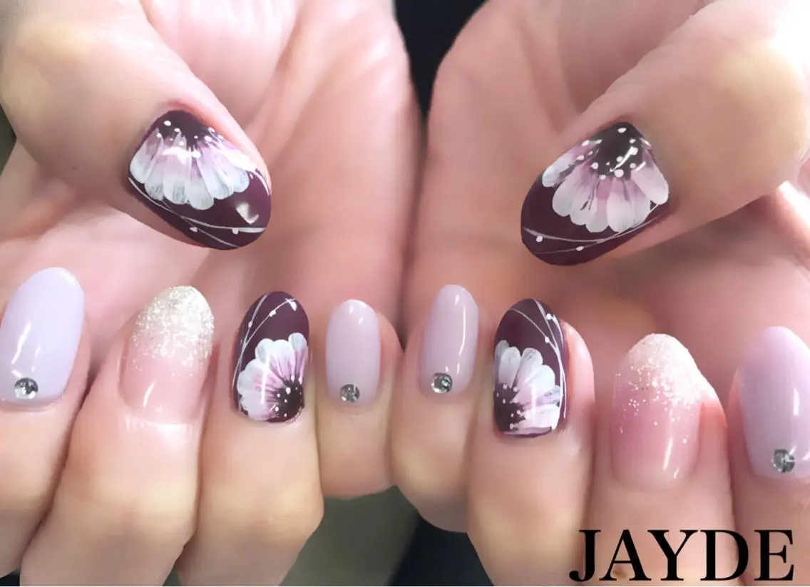 ネイル アートネイル ストーンネイル JAYDE ジェイドのマツエク・マツパデザイン